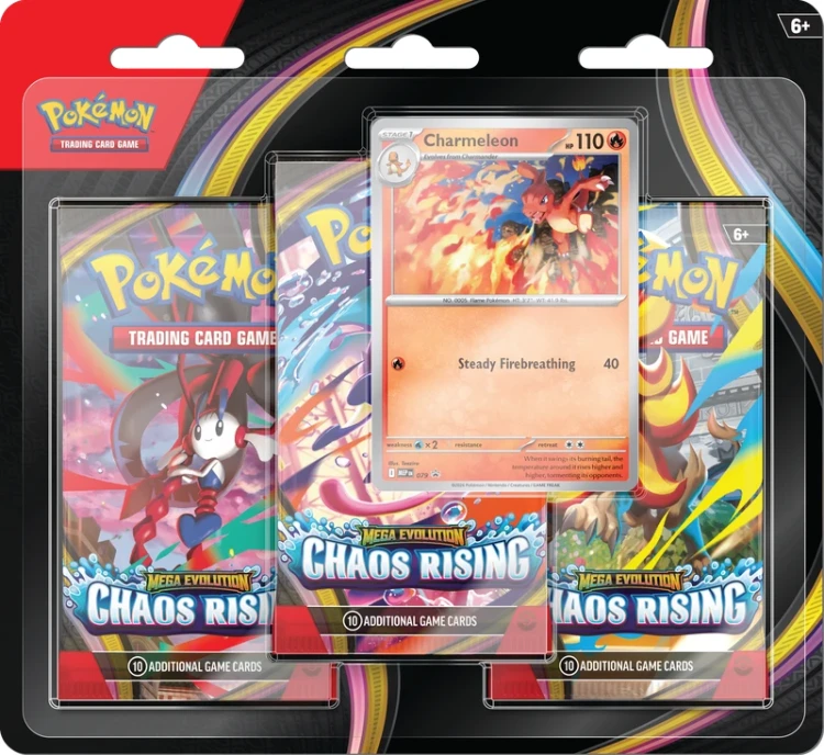 Pokémon TCG: Mega Evolution - Chaos Rising - 3-Pack Blister